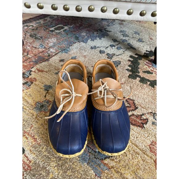 Vintage L.L. Bean Bean Boots Rainboots Women's Sz 8W Rubber Mocs Low Top - Picture 3 of 10
